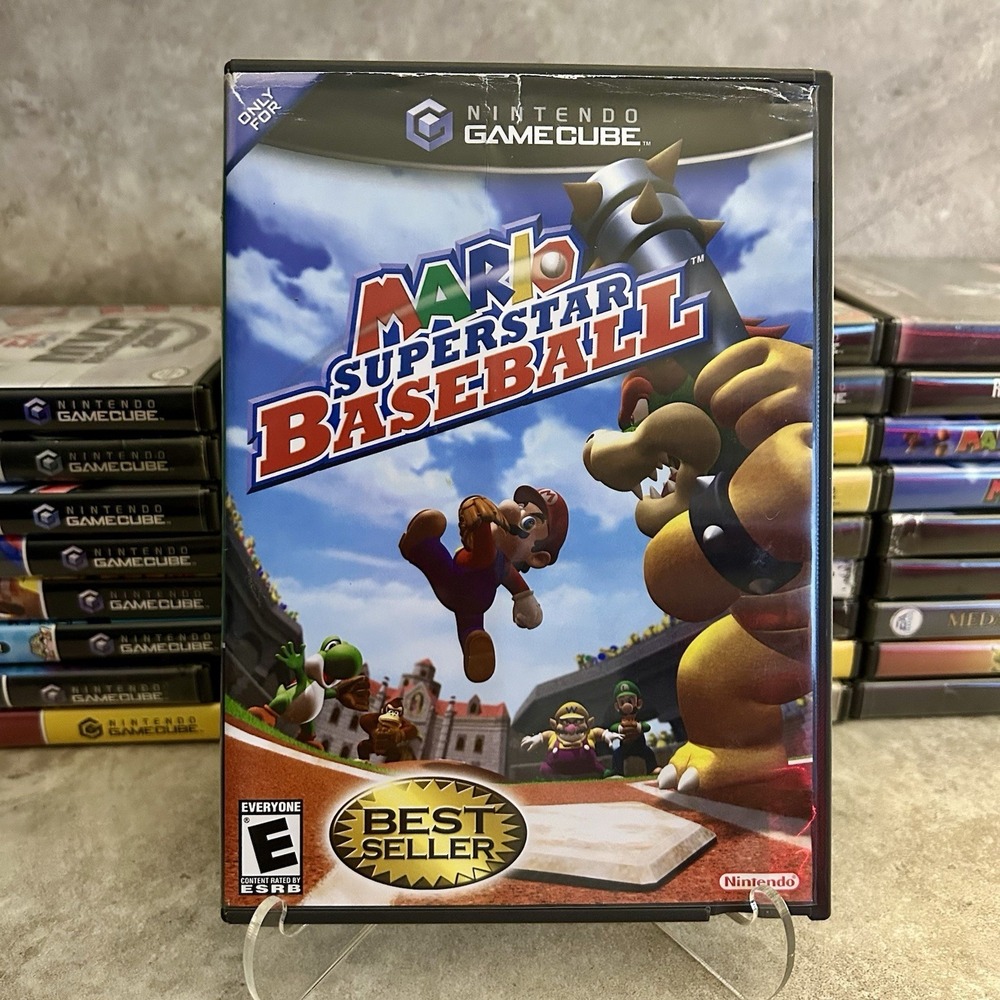 Mario Superstar Baseball Best Seller Black Label (Nintendo GameCube 2005) Tested